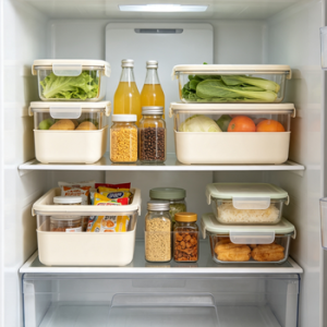 PantryGrid Stackable Fridge Bin Set