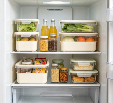 PantryGrid Stackable Fridge Bin Set